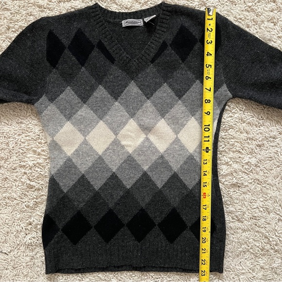 Vintage Evolution Wool V Neck Argyle Sweater - Picture 12 of 13